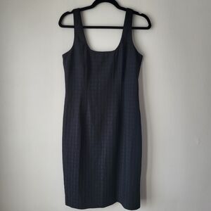Emporio Armani Checked Imprinted Classic Elegant Summer Little Black Dress